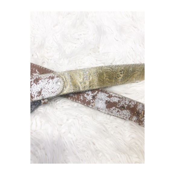 Vintage Unique Belt Rhinestones jewels Distressed - Picture 5 of 6